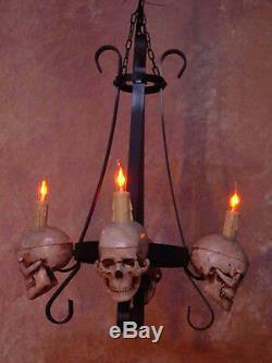 Skull Chandelier, Halloween Prop, Human Skull, New