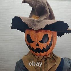 Smiling Jack Greeter Chair Pumpkin Door Prop Scarecrow Hat Halloween