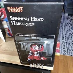 Spinning Head Harlequin Animatronic Creepy Clown Doll Halloween Prop new rare