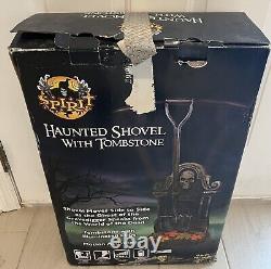 Spirit Halloween Haunted Shovel Tombstone With Box Retired Animated Halloween Prop