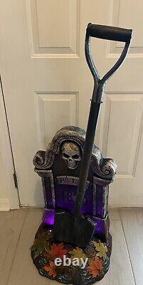 Spirit Halloween Haunted Shovel Tombstone With Box Retired Animated Halloween Prop