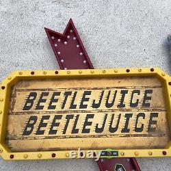 Spirit Halloween LED Here Lies Beetlejuice Tombstone & LED Hanging Marquee Sign