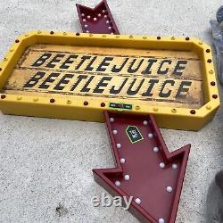 Spirit Halloween LED Here Lies Beetlejuice Tombstone & LED Hanging Marquee Sign