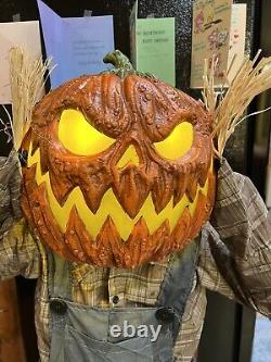 Spirit Halloween Lil Jack Carver Animatronic Prop Decoration Scarecrow Pumpkin