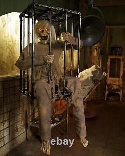 Spirit Halloween Prop 4.2 Ft Barry Animatronic Animated Zombie In Cage