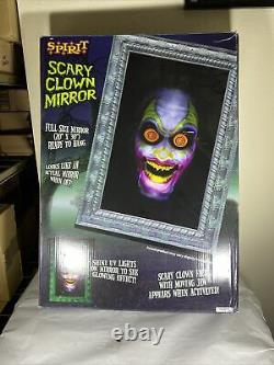 Spirit Halloween Scary Clown Mirror 30x20 Ready To Hang With Moving Jaw