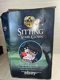 Spirit Halloween Sitting Scare Clown Retired Animated Halloween Prop With Box