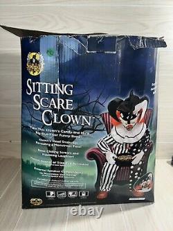 Spirit Halloween Sitting Scare Clown Retired Animated Halloween Prop With Box