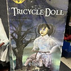 Spirit Halloween Tricycle Doll Animatronic Moves Sound Eyes Light Up