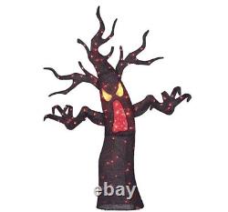 Spooky Halloween Tree, 6Ft Black Tinsel