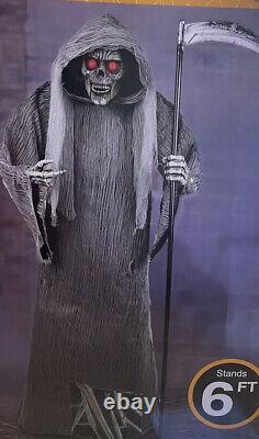 Spooky Village 6 Foot Grim Reaper Animatronic TESTED