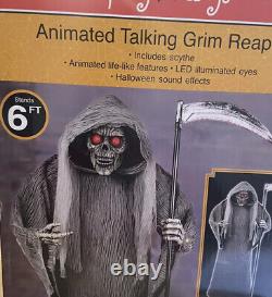 Spooky Village 6 Foot Grim Reaper Animatronic TESTED