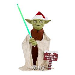 Star Wars 3.5 ft. Animated ANIMATRONIC Yoda, Indoor Use, Christmas Halloween NEW