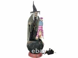 Stew Brew Witch Kid Prop 6 Ft Fog LIFESIZE Animated Halloween Haunted House New