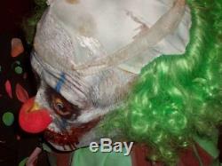 TERRIFYING, SITTING KILLER CLOWN. SUPER QUALITY HALLOWEEN PROP. Looks real. OOAK