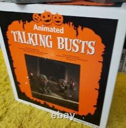TWO NEW 16 Animated Halloween Props Talking Busts with Motion Sensor SEALED
