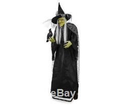 Talking Halloween Animated Witch 6ft Tall Life Size Prop LED Eyes Scary Laugh