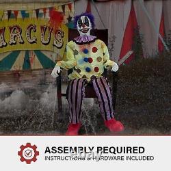 Thrashing Animatronic Clown Indoor Halloween Decorations Props For Haunted House