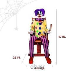 Thrashing Animatronic Clown Indoor Halloween Decorations Props For Haunted House