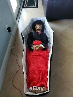 Totally Ghoul 60 Animated Skeleton Coffin. Rare Gemmy Spirit Halloween Decor