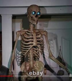 Towering SKELETON Animated Prop 8 FT Haunted House Halloween PROJECTION EYES