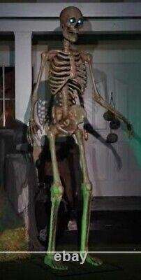 Towering SKELETON Animated Prop 8 FT Haunted House Halloween PROJECTION EYES