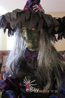 VERY RARE Gemmy Halloween Life Size Animated Witch Fogging Cauldron Prop