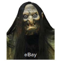 VIDEO 7' HALLOWEEN LIFE SIZE ANIMATED Hagatha Towering Witch PROP HAUNTED Spirit