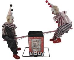 VIDEO! ANIMATED HAUNTED SEE SAW CLOWN Outdoor Halloween Decor Prop DOLLS CIRCUS