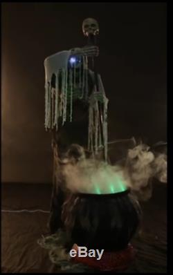 VIDEO! LifeSize ANIMATED Cauldron Creeper HALLOWEEN PROP Outdoor SPIRIT HAUNTED