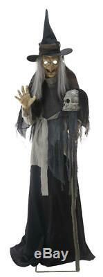 VIDEO! LifeSize ANIMATED Lunging Haggard Witch Halloween PROP HAUNTED Spirit