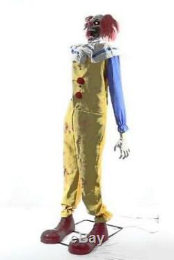 VIDEO! LifeSize Animated TWITCHING EVIL CLOWN Halloween Prop HAUNTED Outdoor
