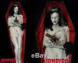 Vampira life size halloween prop in casket midnight studios fx