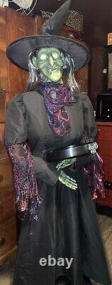 Very Rare 5 ft GEMMY HEAD DROPPING WITCH Animatronic HALLOWEEN Prop SEE VIDEO
