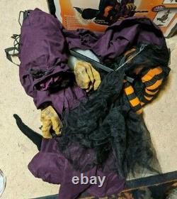 Very Rare Mario Chiodo Life Size Whimsical Flying Witch withCat Halloween Prop