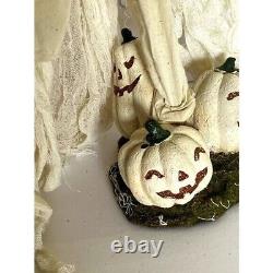 Vintage Mark Roberts Skeleton Grim Reaper Pumpkins Halloween Adjustable Height