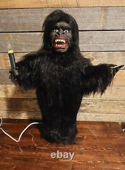 Vintage RARE Halloween Motionette Top Stone Animated Gorilla Ape WORKS SCARY 80s