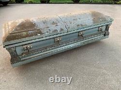 Vintage Real Solid Copper Casket Coffin Halloween Prop Decoration Macabre