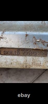 Vintage Real Solid Copper Casket Coffin Halloween Prop Decoration Macabre