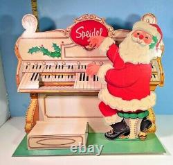 Vintage Speidel Watches Santa Claus Store Display withRocking Santa Playing Piano