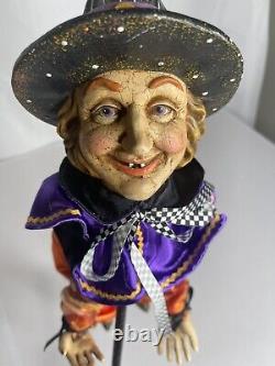 Vintage Witch On A Stick Puppet