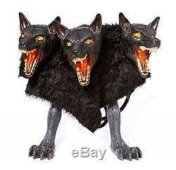 Werewolf Dog Animated Halloween Prop Cerberus Dogs Fangs Fog 3 Headed Animal New