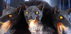 Werewolf Dog Animated Halloween Prop Cerberus Dogs Fangs Fog 3 Headed Animal New