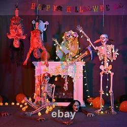 Yescom 5.4 Ft Skeleton Bones LED Eye Life Size Halloween Decor Skull Party