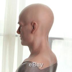 Young man realistic silicone headwear hand made full head hood male movie props