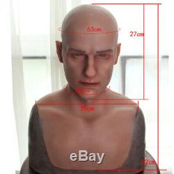 Young man realistic silicone mask hand made full head male masks movie props
